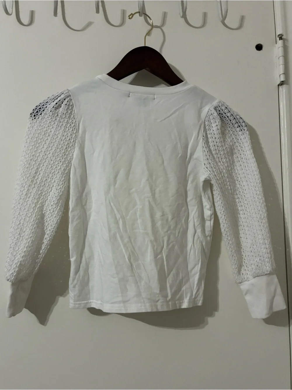 French Connection Girls Can White Knit Long Sleeve Top Size 6X / 6-7